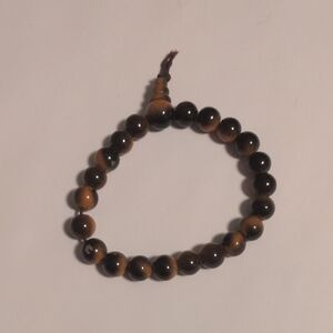 Brown Stone Bead Stretch Bracelet – Tiger’s‎ Eye Style Beads